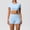 Blue, variant on SKQIT Women's Solid Crop Top & High Waist Shorts Tracksuit Set, Breathable Sweat-absorbing Yoga Gym Workout Outfits, Ladies Sportswear for Indoor Outdoor Wear, Sportswear for Running
