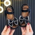 thumbnail image 4 of Mgmyaa Girls Bow Open Toe Sandals with Adjustable Straps Non-Slip Soft Sole Casual Summer Shoes, 4 of 9