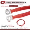 thumbnail image 3 of Unique Bargains 1 Pc Battery Inverter Cable Battery Cable 3/8" 5/16" Lug 1/0 AWG Gauge 3.5FT Red Tinned Copper, 3 of 7