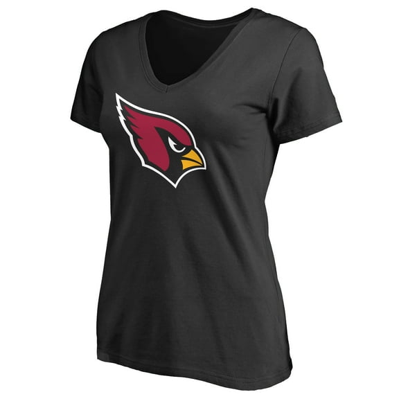 Women's Black Arizona Cardinals Primary Team Logo V-Neck T-Shirt