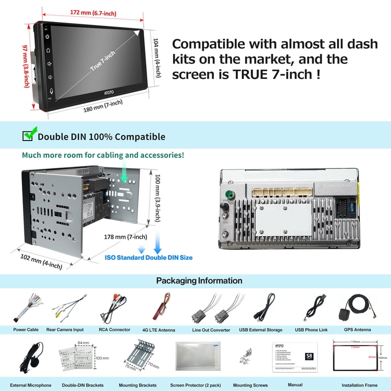 ATOTO S8 MS Android Double Din Car Stereo, 7 inch ATOTO S8 MS Android Double Din Car Stereo, 7 inch