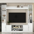 thumbnail image 4 of KULAGAGA Entertainment Center with Bookshelves Modern Media Center with Open Shelves & Bridge TV Wall Unit with Doors, for Living Room,White, 4 of 7