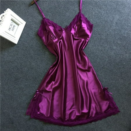 

CFXNMZGR Nightgowns For Women Sleepwear For Womens Pajamas For Women Satin Bowknot Lace Lingerie Babydoll V-Neck Sleepdress Underwear