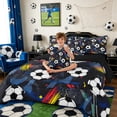 thumbnail image 5 of Meiyoeat Graffiti Soccer Ball Full Size Bedding Sets 7 Pieces for Teens, Abstract stripes splash Full Size Bed in a Bag,Black Reversible, 5 of 6