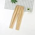 thumbnail image 2 of LIIPEE Boys Girls Pants Summer Autumn Fashion Comfort Solid Color Elastic Waist School Uniform Pants With Pocket Toddler Comfort Party Sports Trousers,Khaki,7-8 Years, 2 of 9