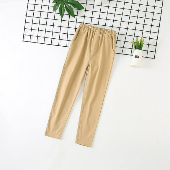 Easter Pants Wide Leg Skater Pants Cargo Joggers Pants for Boys Teens Winter Pants Jogging Pants (Khaki,7-8 Years)