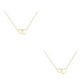 thumbnail image 3 of Sonducket Gargantilla clásica de plata de ley para mujer, collar con colgante de doble corazón, color dorado Oro 2Conjunto, 3 of 6