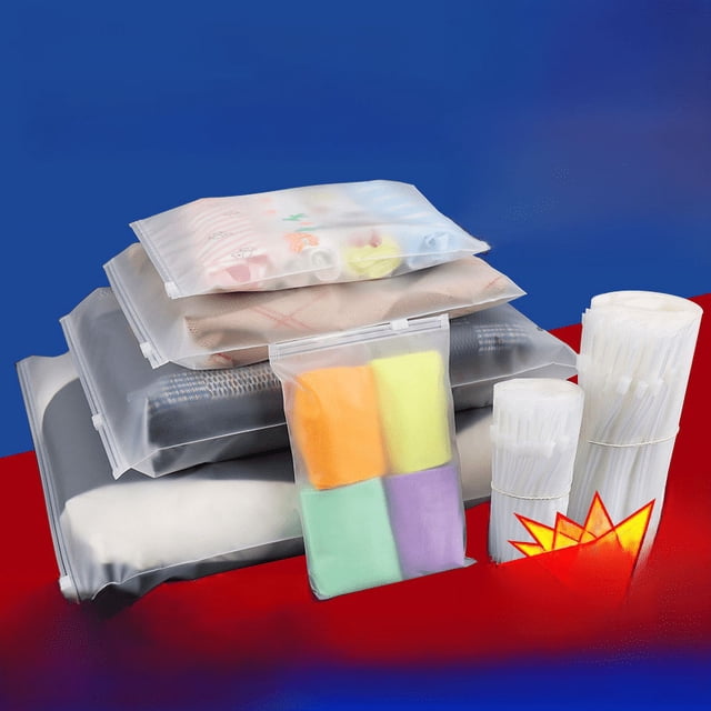 Bolsa transparente con cierre esmerilado Bolsa para embalaje de prendas Bolsa de plástico con cierre Bolsa para ropa interior Bolsa con cierre para prendas