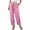 Pink(Womens Pants), variant on GUACER Harem Pants for Women Cotton Linen Drawstring Elastic Waist Tapered Pants with Pockets Casual Pants
