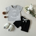 thumbnail image 2 of Cathalem Baby Boy Summer Outfit Toddler Baby Boy Clothes Boys Summer Outfits Short Sleeve T-Shirt & Shorts Set 2Pcs (Grey,90), 2 of 6