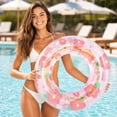 thumbnail image 5 of WWC Flower Pool Float, 29 inch Glitter Inflatable Blossom Swim Ring, Extra-Thick PVC Floatie for Adults and Kids, Summer Water Party Decor, 5 of 7