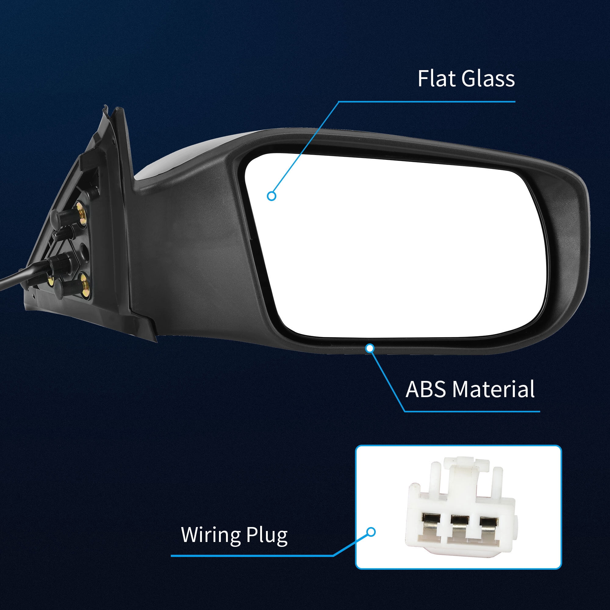 LEDKINGDOMUS Replacement Power Side Mirror Right Passenger for 2014 2015 2016 2017 2018 Nissan Altima & 2013 Altima Sedan Only, OEM Fit Plug Play Install (Professional Recommended)
