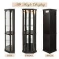 thumbnail image 3 of CKEASEAN Curio Cabinet with Light Bulb, 70"H Corner Glass Display Cabinet with Tempered Glass Door and Adjustable Shelves, 3 of 10