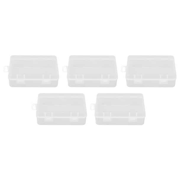 Mini Caja De Contenedor Transparente, Duradera, Multiusos, A Prueba De Polvo, PP, Rectangular, Transparente, Pequeña Caja De Almacenamiento Con Tapa Con Bisagras Para Joyería