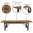 thumbnail image 5 of Flash Furniture Hercules Series 9' x 40" Rectangular Rustic Solid Pine Folding Dining Table, 5 of 17