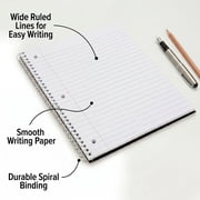Trailmaker Bulk Notebooks (50 Pack), One Subject Notebooks Wide Ruled, 140 Pages (70 Sheets),Spiral Bulk Notebooks for Kids, School Supplies, Journaling, Note Taking, Students, and Work