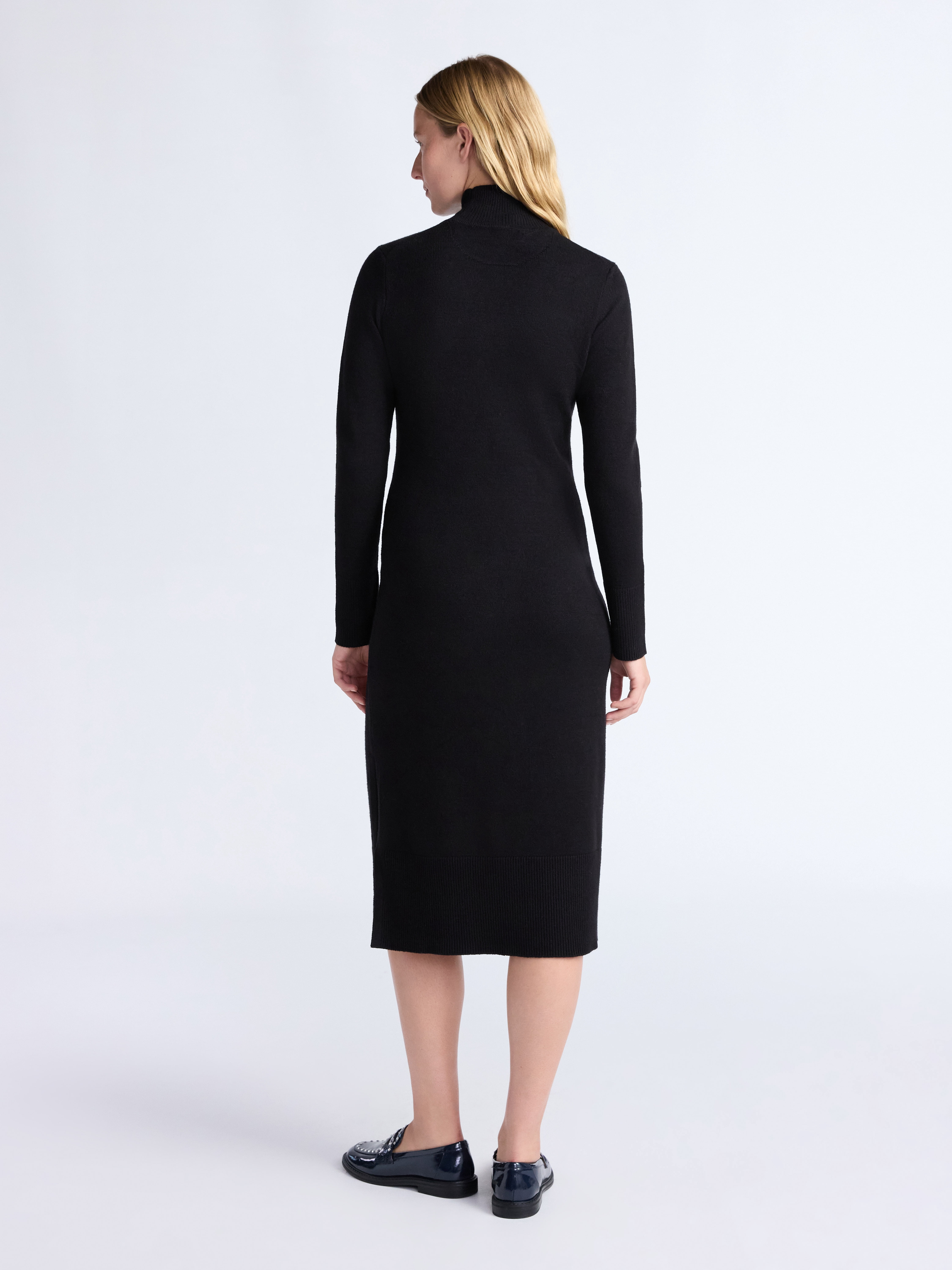 Free Assembly Women's Turtleneck Sweater Midi Dress with Long Sleeves, Sizes XS-XXL