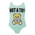 thumbnail image 2 of Baby Girls Fully Lined Funny Bear Prints One-Piece Swimsuit Bathing Suit (Aqua, 100/2-3 Years), 2 of 4