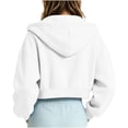 thumbnail image 4 of newwalpole Hoodies for Teen Girls Zip up Long Sleeve Cropped Hooded Kids Sweatshirts | cute preppy youth trendy fashion back to school(White,14-15 Years), 4 of 6