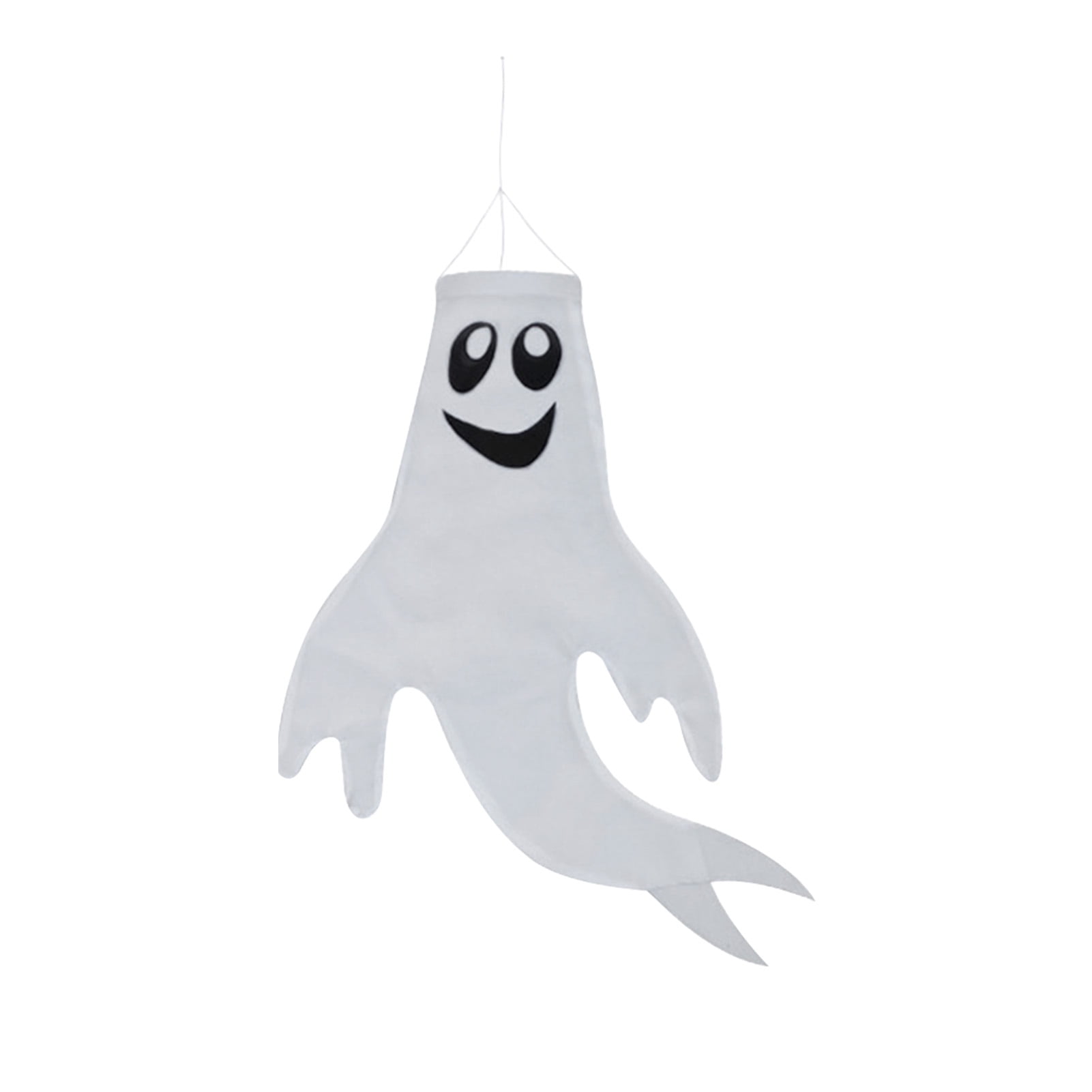 STOBOK Halloween Wind Socks 74.2x140cm 2Pcs Halloween Ghost Hanging Decoration for Home Yard Outdoor Decor with 2Pcs String Lights