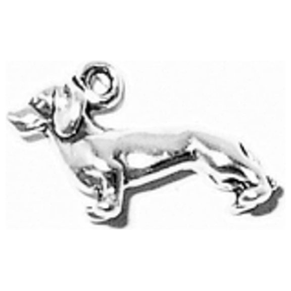 Sterling Silver 16" .8mm Box Chain 3D Small Standing Dachshund Dog Breed Pendant Necklace