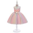 thumbnail image 3 of Elegante vestido de encaje de princesa para niños, vestidos bordados de flores para niñas, vestidos Vintage para niños, vestido de baile rojo para fiesta de navidad, 3 of 5