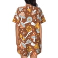 thumbnail image 3 of Kdxio Floral Hippie Mushrooms Print Pajamas Sets for Women Short-Sleeved Pjs with Lounge Shorts Two Piece Sleepwear S-4XL, 3 of 8