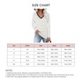 thumbnail image 5 of V Neck Striped Top Long Sleeve Side Slit Loose Casual Women's Pullover Sweatshirt for Office White S, 5 of 5
