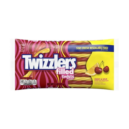 - Twizzlers Filled Sweet & Sour Cherry Kick Citrus Punch Twists, 11 Oz.