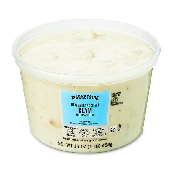 Marketside New England Clam Chowder, Fresh Deli Soup, 16 oz Cup