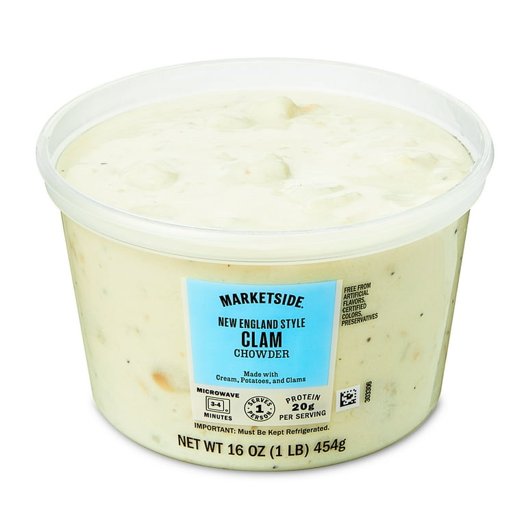 Marketside New England Clam Chowder 16 oz Soup with Tender Sea