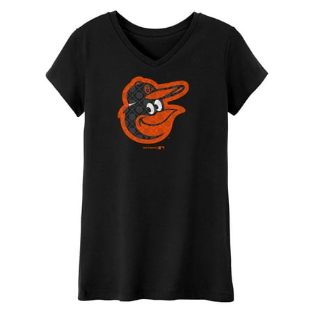 - MLB Baltimore ORIOLES TEE Short Sleeve Girls 50% Cotton 50% Polyester Team Color 7 - 16