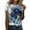 Blue, variant on Tees for Women Casual Classic Fit Round Neck Short Sleeve Flower Butterfly Print Tshirt Lightweight Womens Graphic Tees