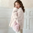 thumbnail image 6 of NAISIBABY Girls Faux Fur Coat, Classic Lapel Thermal Lined Double-Breasted Winter Fashion Warm Coat White 5T, 6 of 7