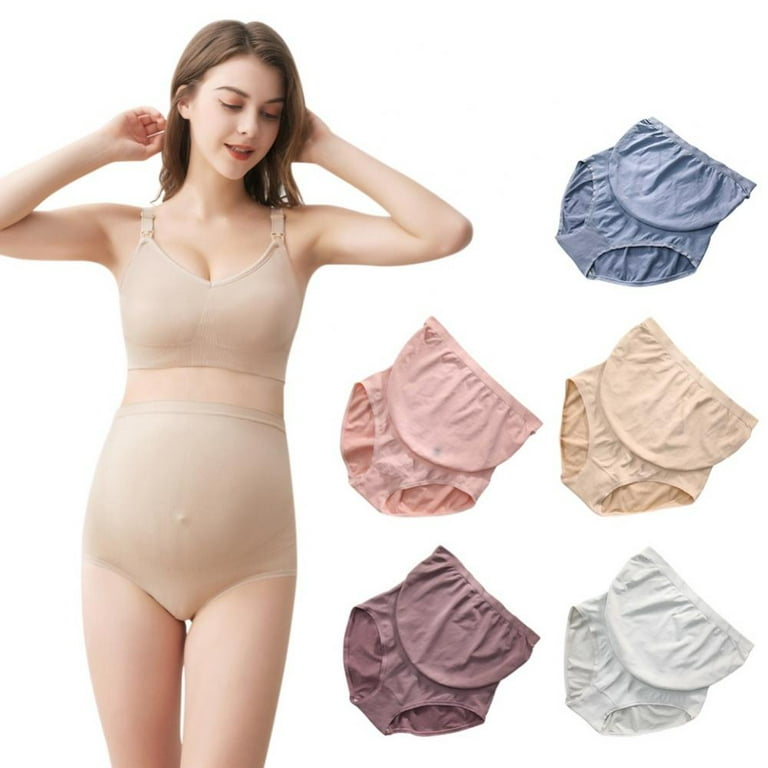 Women's Over The Bump Maternity Panties High Waist Full Coverage Pregnancy  Underwear 