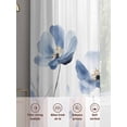 thumbnail image 5 of Blue Spring Floral Sheer Curtains 96 Inch Length 2 Panels Set, Watercolor Botanical Summer Flower Voile Window Treatment Semi Sheer Long Curtains Drapes for Bedroom/Living Room/Kitchen 52"x96"x2, 5 of 7