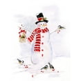 thumbnail image 2 of Swatland, Sally 12x14 Gold Ornate Wood Framed with Double Matting Museum Art Print Titled - Snowman and Chickadee Friends II, 2 of 4
