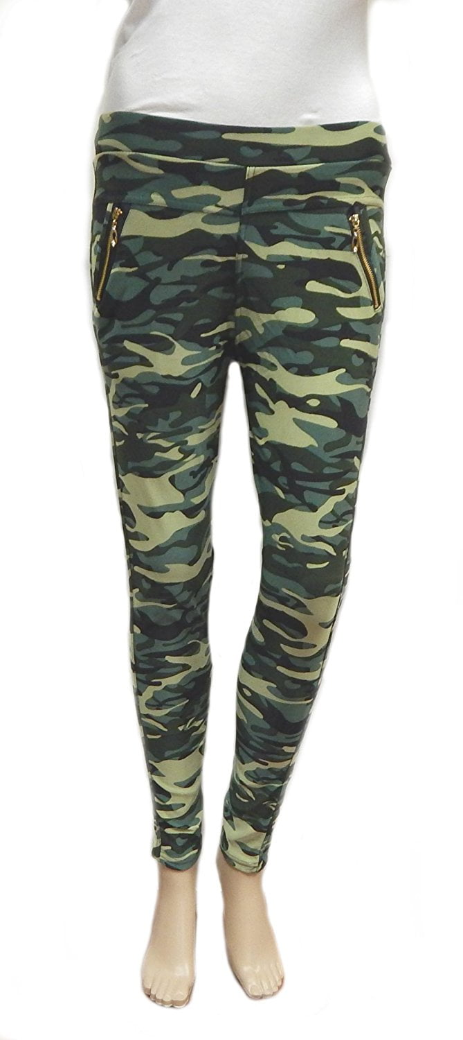 Women's Capri Leggings Pants Printed Camouflage Pattern M L 