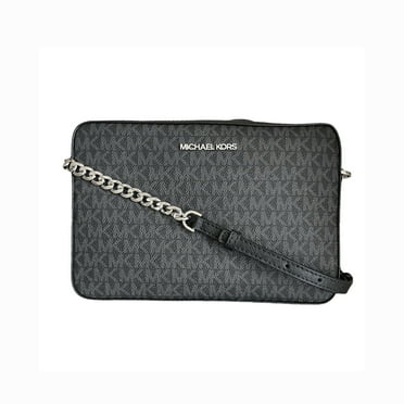 BOLSA MICHAEL KORS ORIGINAL JET SET EAST WEST XBODY LOGO BLACK SILVER
