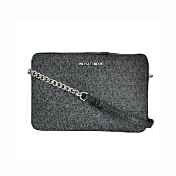 BOLSA MICHAEL KORS ORIGINAL JET SET EAST WEST XBODY LOGO BLACK SILVER