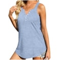 thumbnail image 1 of Jgppe Womens Sleeveless Tunic Shirts Pullover Solid Color Buttons V Neck Strappy Tank Tops Basic Shirts, 1 of 5