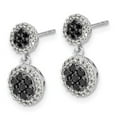 thumbnail image 2 of Auriga Fine Jewelry 14K White Gold Black/White Diamond Cluster Dangle Earrings for Women (L- 0.67 inch, W- 0.32 inch), 2 of 5