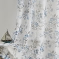 thumbnail image 4 of AZZCIA Sheer Curtains 52"x84", Blue Grey Botanical Leaf Print Linen Texture Grommet Drapes for Bedroom, 4 of 5