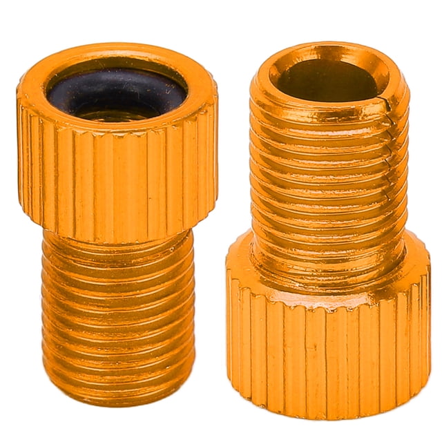 Suodoka Adaptador Válvula Presta a Schrader Aluminio Bicicleta Dorado 2 Pzas (1.5 x 0.95 cm / 0.6 x 0.4 in)