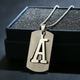 thumbnail image 5 of Jiaroswwei 26 Letters Alphabet Dog Tag Pendant Beaded Chain Punk Stainless Steel Necklace, 5 of 8