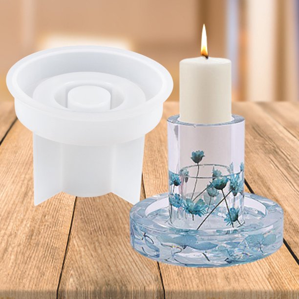Molde de Cocina DIY cilíndrico candelabro molde epoxi silicona molde decoración del hogar (2 uds M) Ehuebsd Libre de BPA