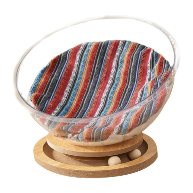 Almencla Lit pour Chat Nid pour Chat Robuste, Facile à Nettoyer, Transparent Stable Quatre Saisons Nid pour Chaton Base Ronde
