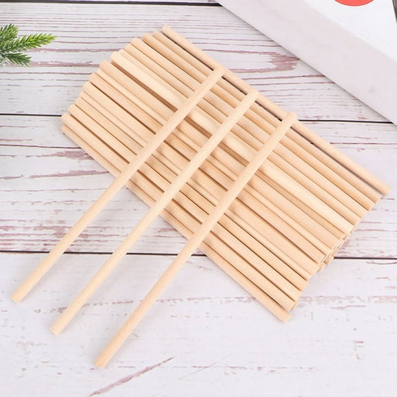 BRIGHTFUFU 50Pcs Wooden Round Dowel Rods for DIY Crafts and Christmas Decor 7.9In