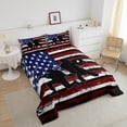 thumbnail image 3 of American Flag Comforter Set Teen Bedding Vintage Army Soldier Silhouette Bedding Sets Full, Military force Comforter for Youth Young Man Grunge Stars and Stripes Duvet Insert with 2 Pillowcases, 3 of 5