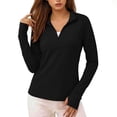 thumbnail image 3 of Sentmoon Chandails Athlétiques Rafraîchissants de Protection Solaire pour Femmes, Couleur Unie, Manches Longues, Col Ras du Cou, Respirants, Coupe Régulière, Chandails Rafraîchissants pour Femmes pour la Plage et les Sports Nautiques TTG, 3 of 7